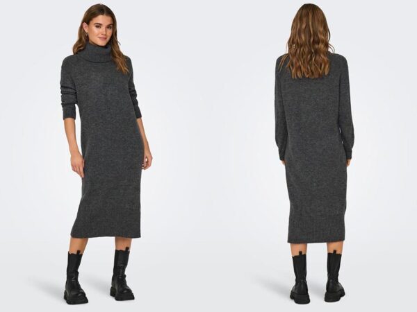 Ladies Grey Roll Neck Maxi Knit Dress Fashion.ie Ireland 2023